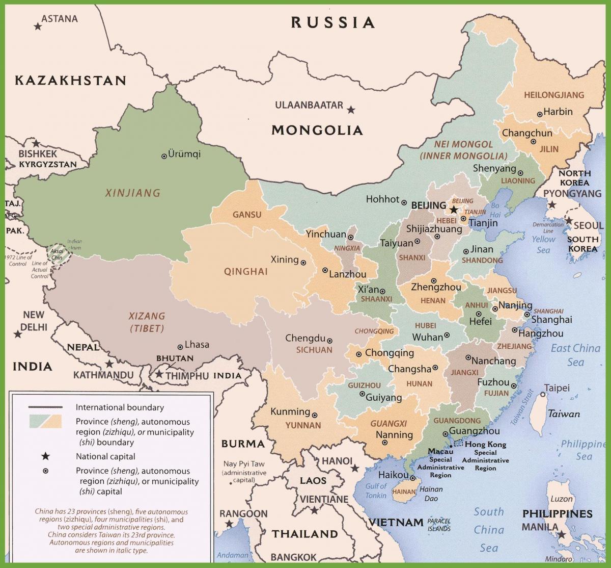 China en un mapa