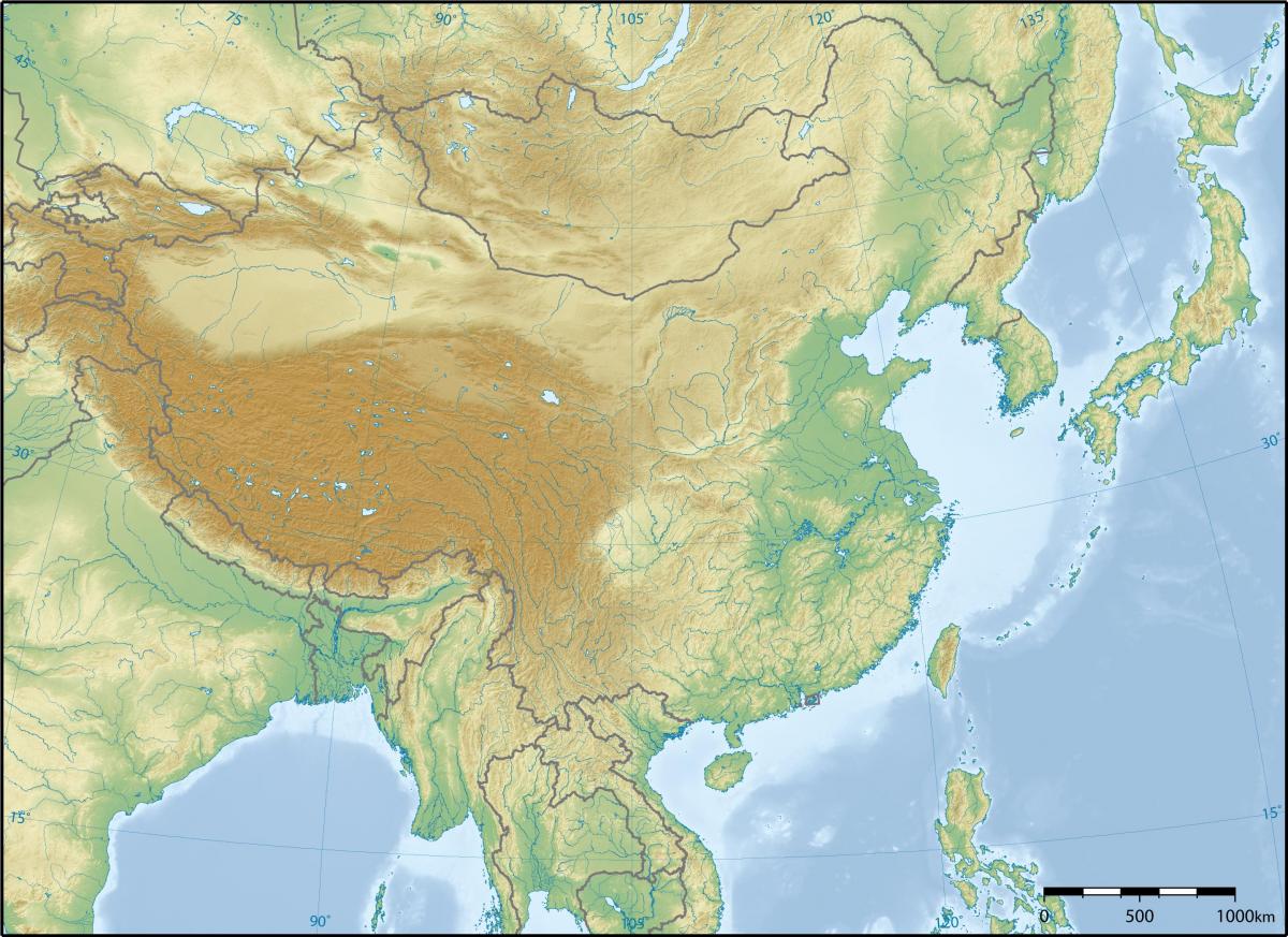 Mapa topográfico de China
