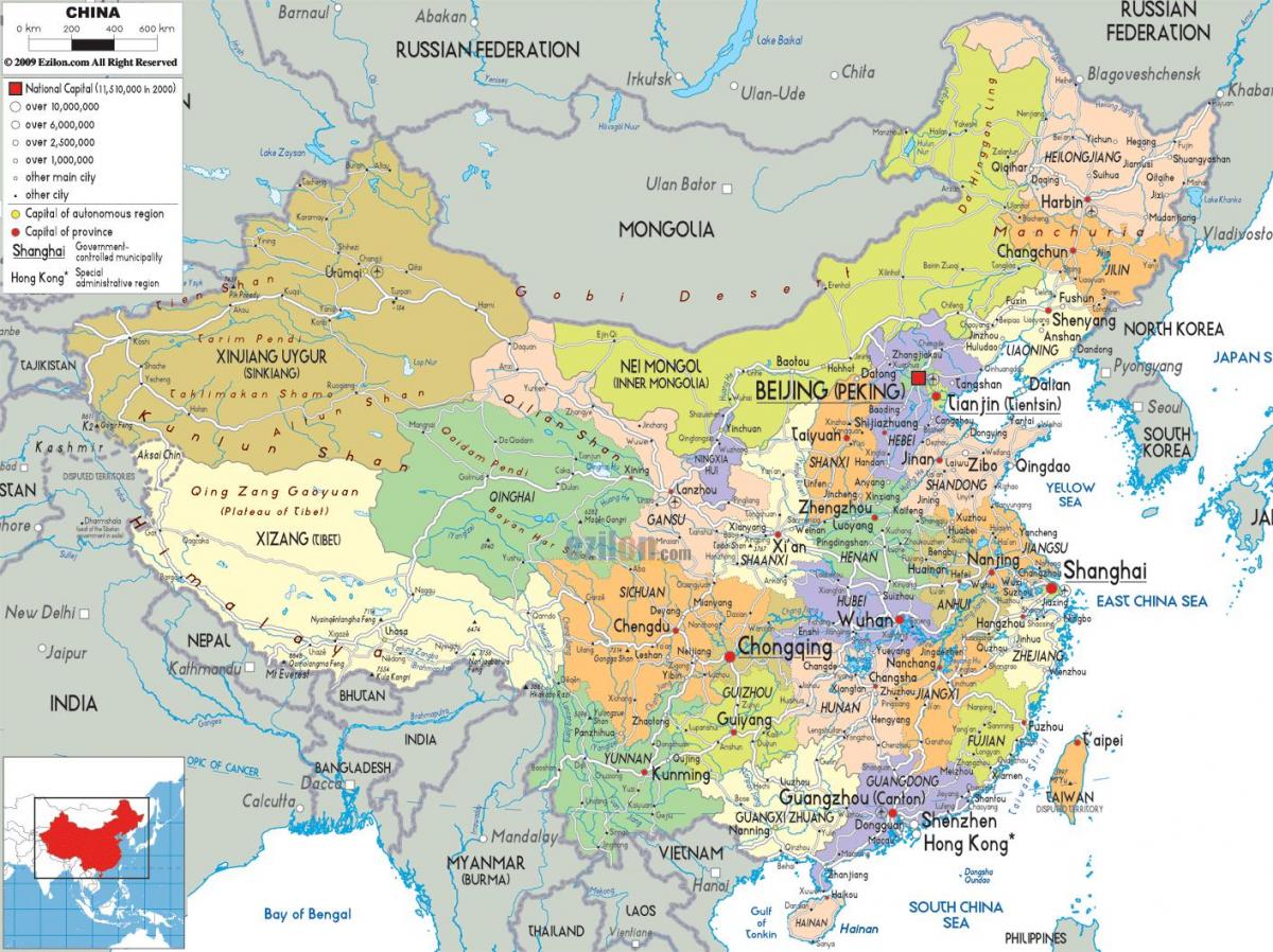 Mapa grande de China